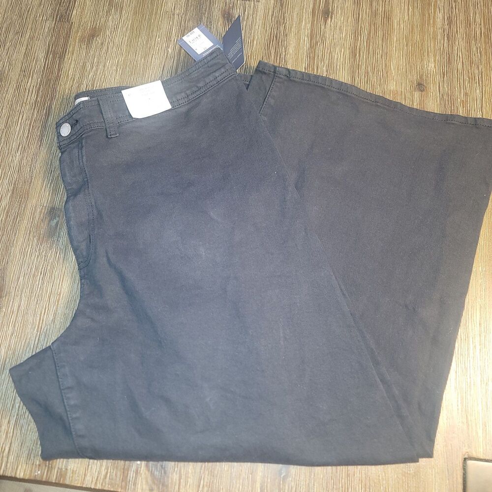 Universal Thread High-Rise Sailor Wide Leg Ankle Jeans Womens Size 17 Black